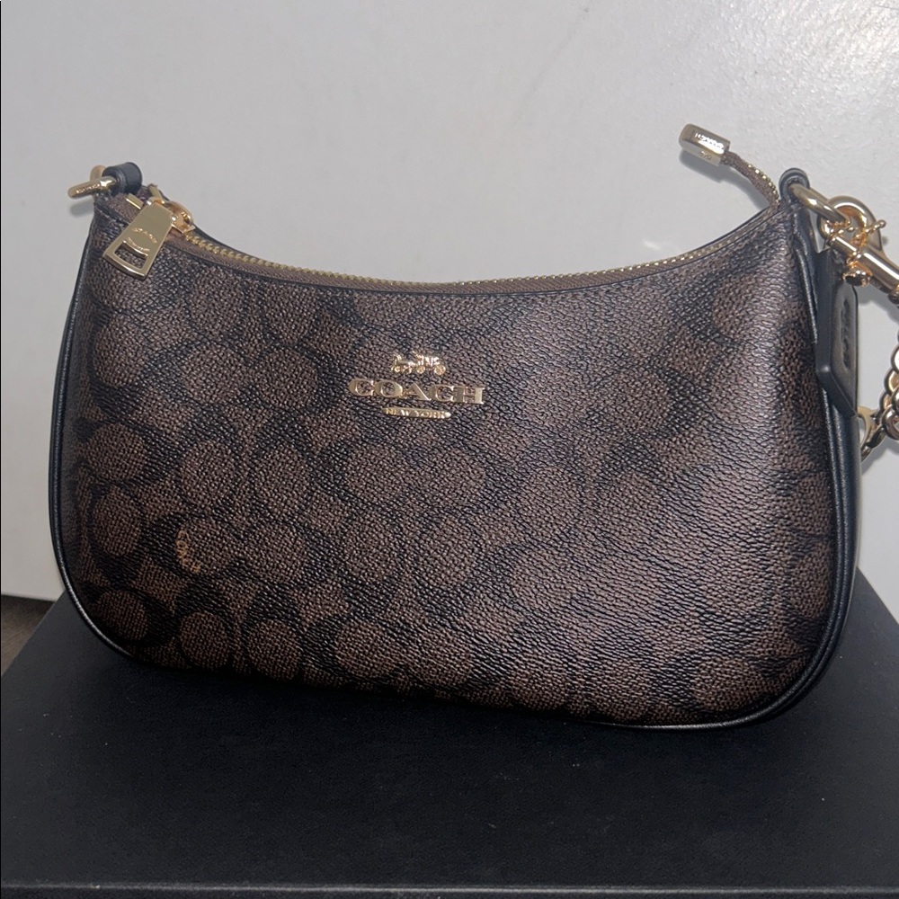 Coach Black and Brown Teri Shoulder Bag